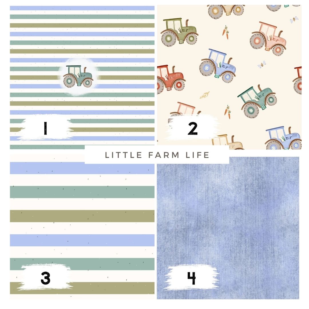 Little Farm Life Traktor – süßer Traktor Stoff | verschiedene Stoffarten