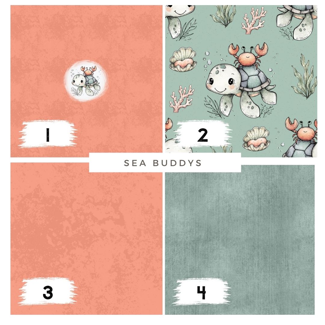 Sea Buddys Grün | auf verschiedenen Stoffarten