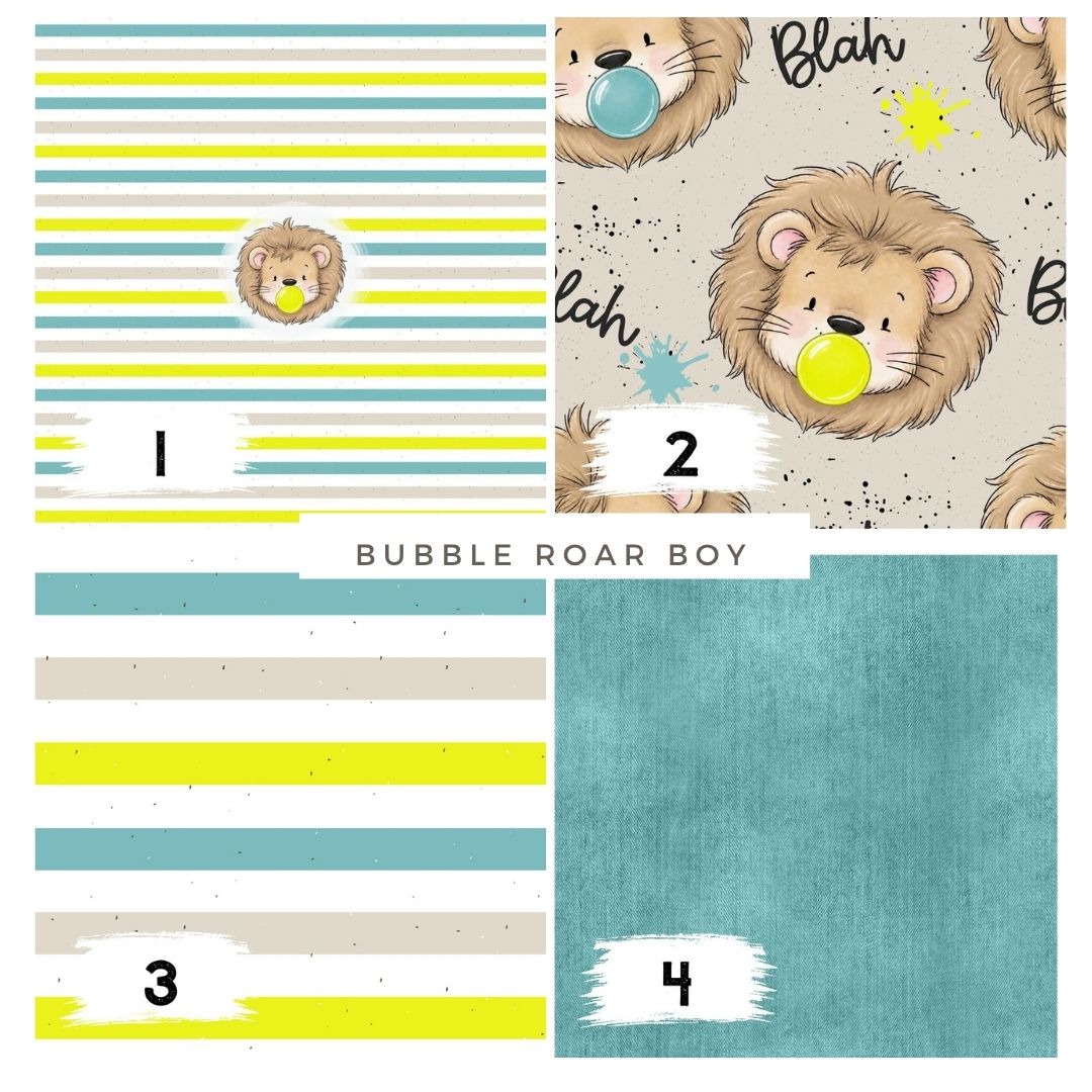Bubble Roar Boy Beige | auf verschiedenen Stoffarten