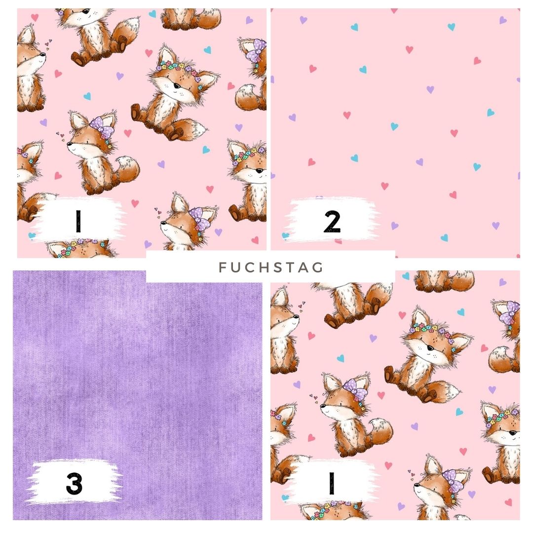 Fuchstag Rosa – süßer Fuchs Stoff | auf verschiedenen Stoffarten