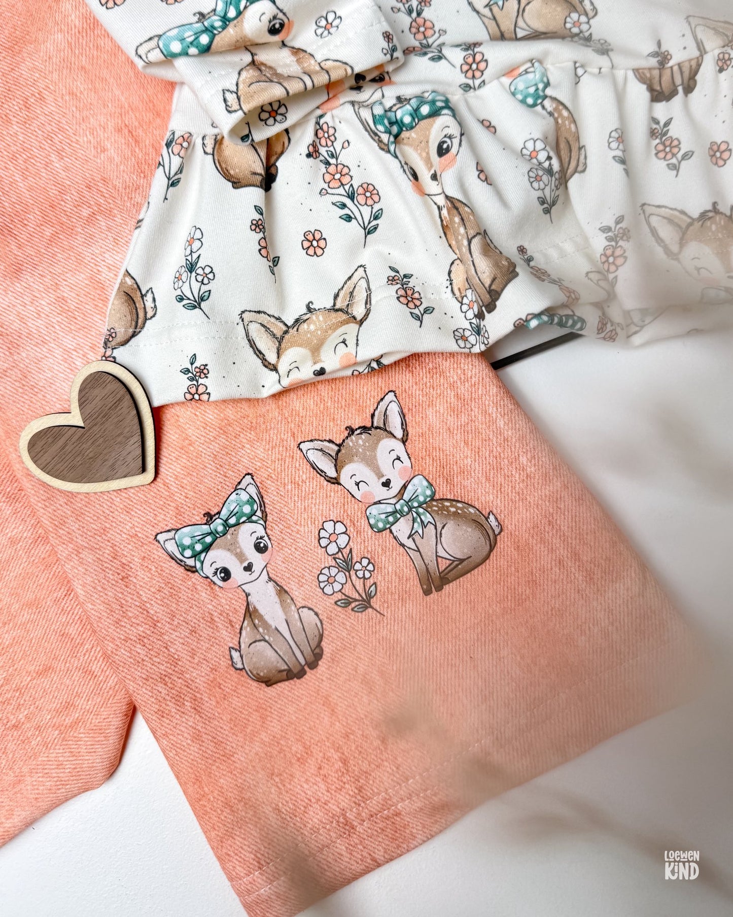 Stoffpaket Blossom Deer – süßes Waldtier-Design | verschiedene Stoffarten