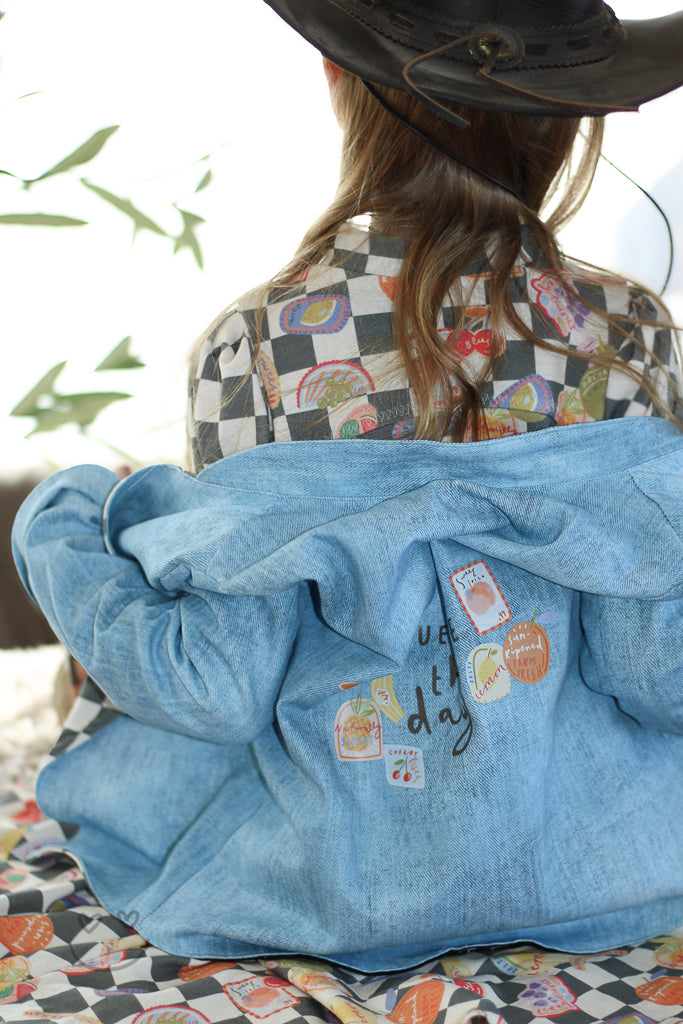 Stoffpaket Sweet Picks Schachbrett – Kinderstoff mit Früchten | verschiedene Stoffarten