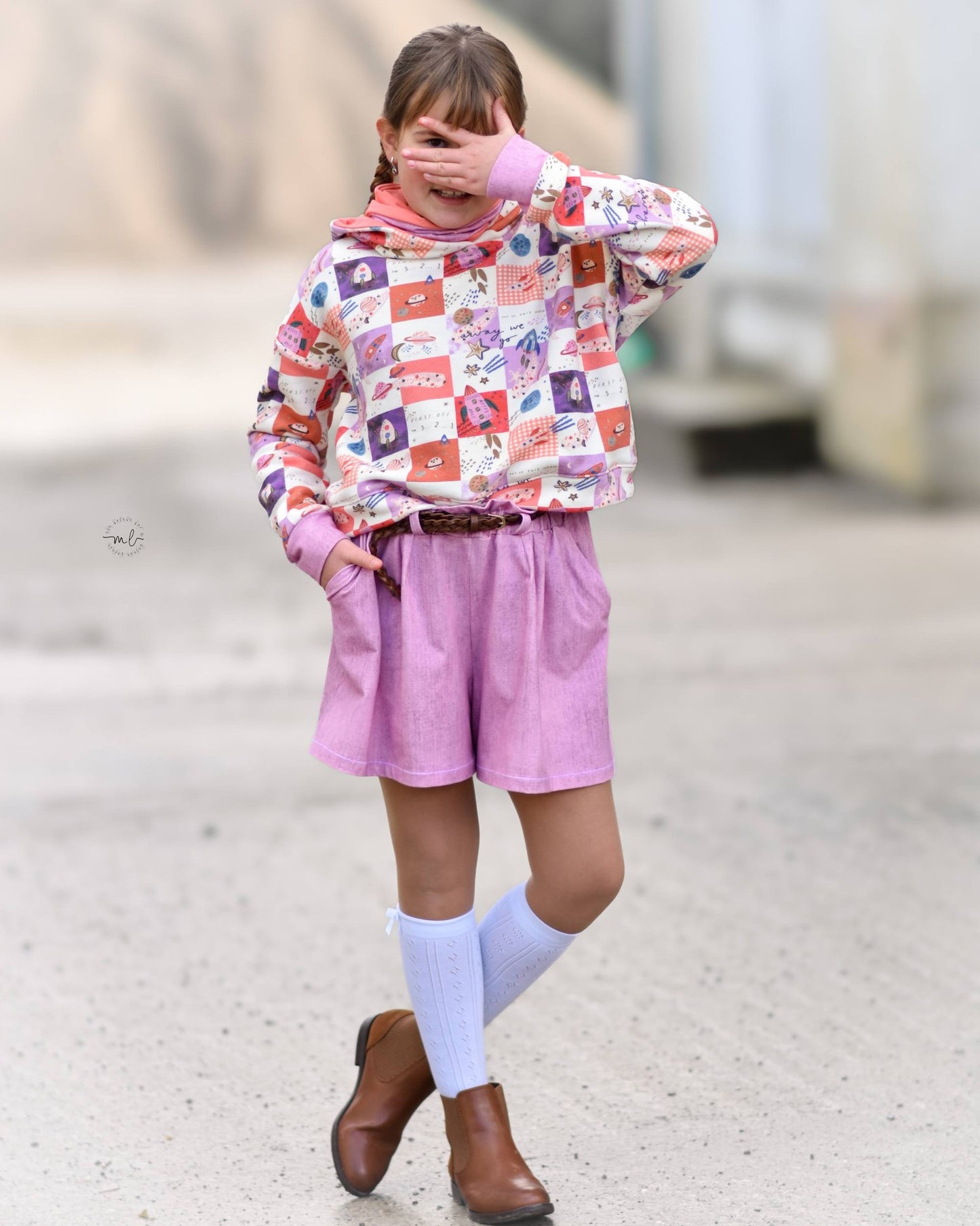 Cosmic Adventure Lila – Kinderstoff Weltall | verschiedene Stoffarten