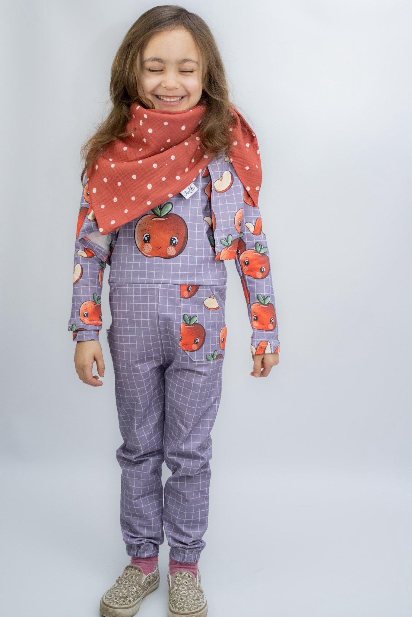 Stoffpaket Sweet Apples – Fruchtstoff in Rot & Lila | verschiedene Stoffarten