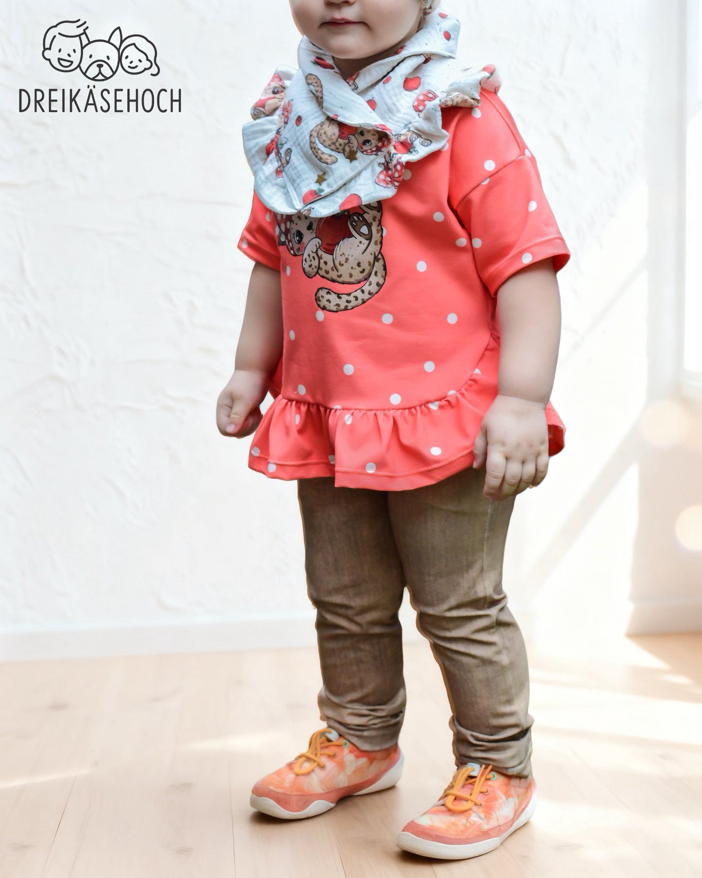 Stoffpaket Leo Berry Love Rot – Kinderstoff mit Leoparden | verschiedene Stoffarten