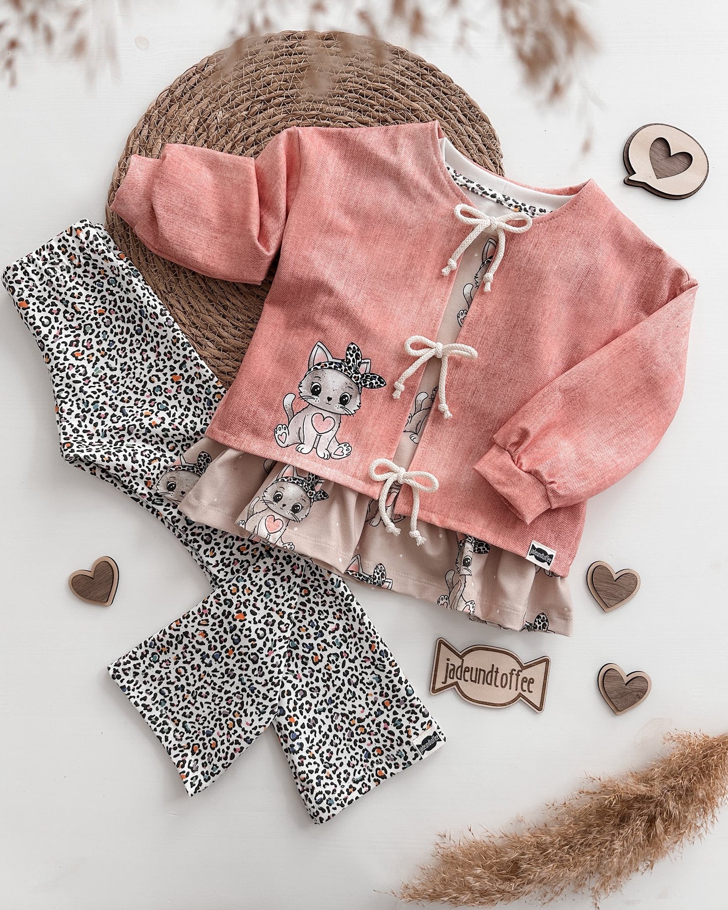 Kitty Hearts – süßes Katzendesign | verschiedene Stoffarten