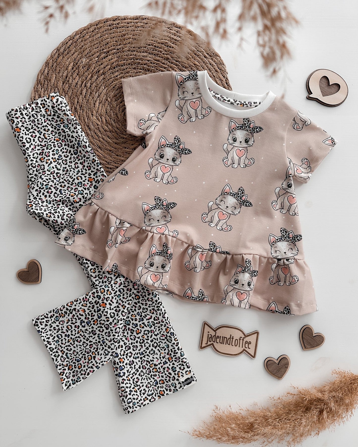 Kitty Hearts – süßes Katzendesign | verschiedene Stoffarten