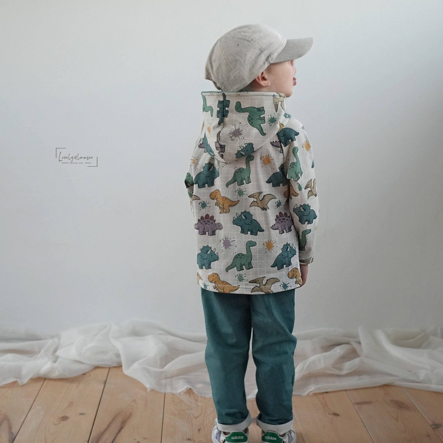 Stoffpaket Dinotopia Grid – Dinosaurier Kinderstoff | verschiedene Stoffarten