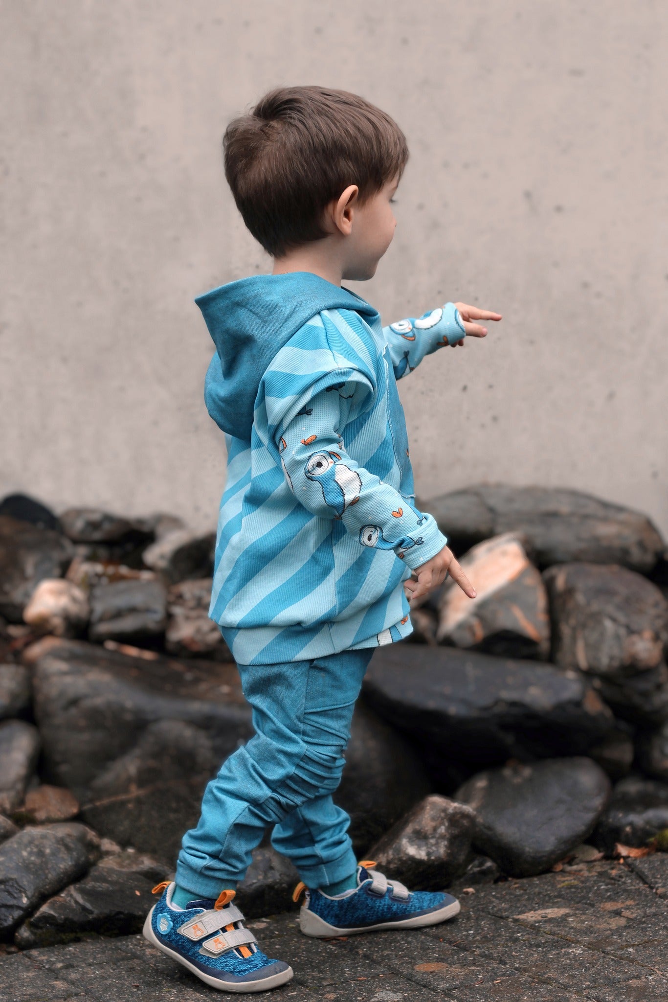 Puffin Friends – Kinderstoff mit Papageitauchern | verschiedene Stoffarten