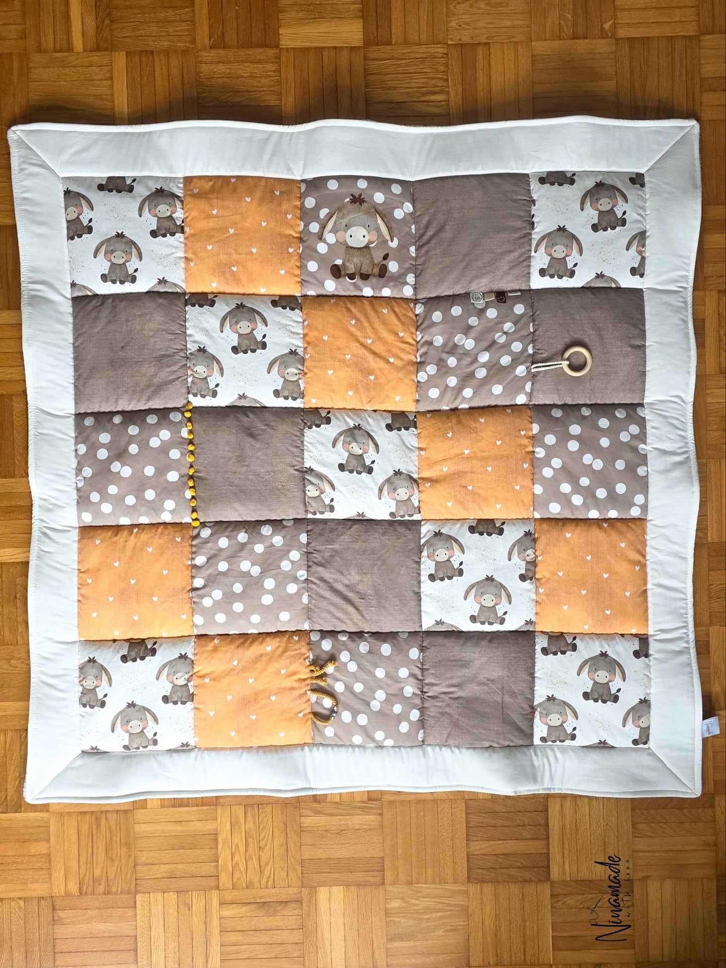 Eselchen Beige – Kinderstoff mit Esel | verschiedene Stoffarten