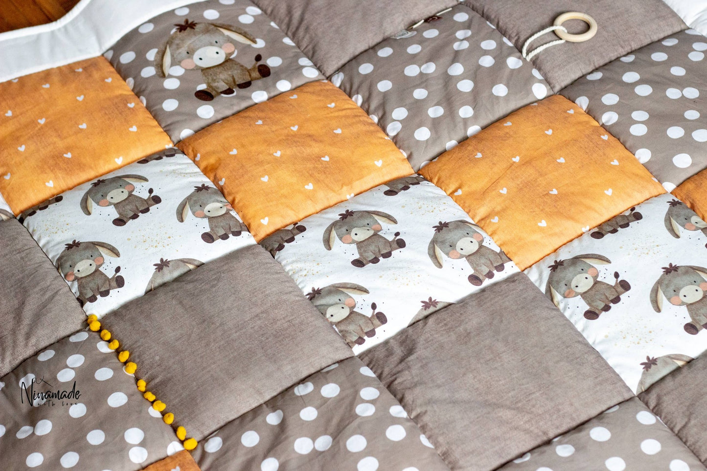 Eselchen Beige – Kinderstoff mit Esel | verschiedene Stoffarten