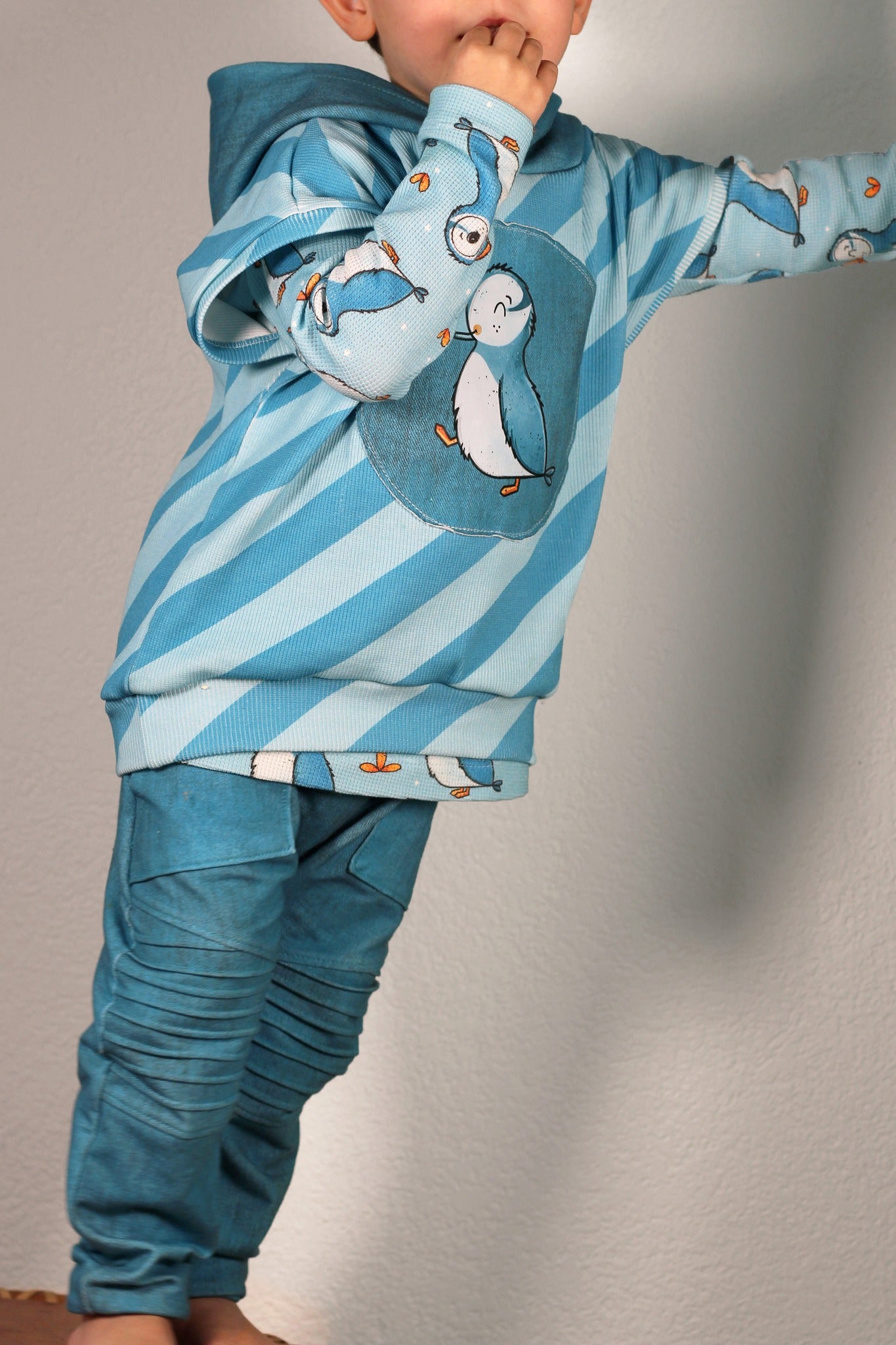 Puffin Friends – Kinderstoff mit Papageitauchern | verschiedene Stoffarten