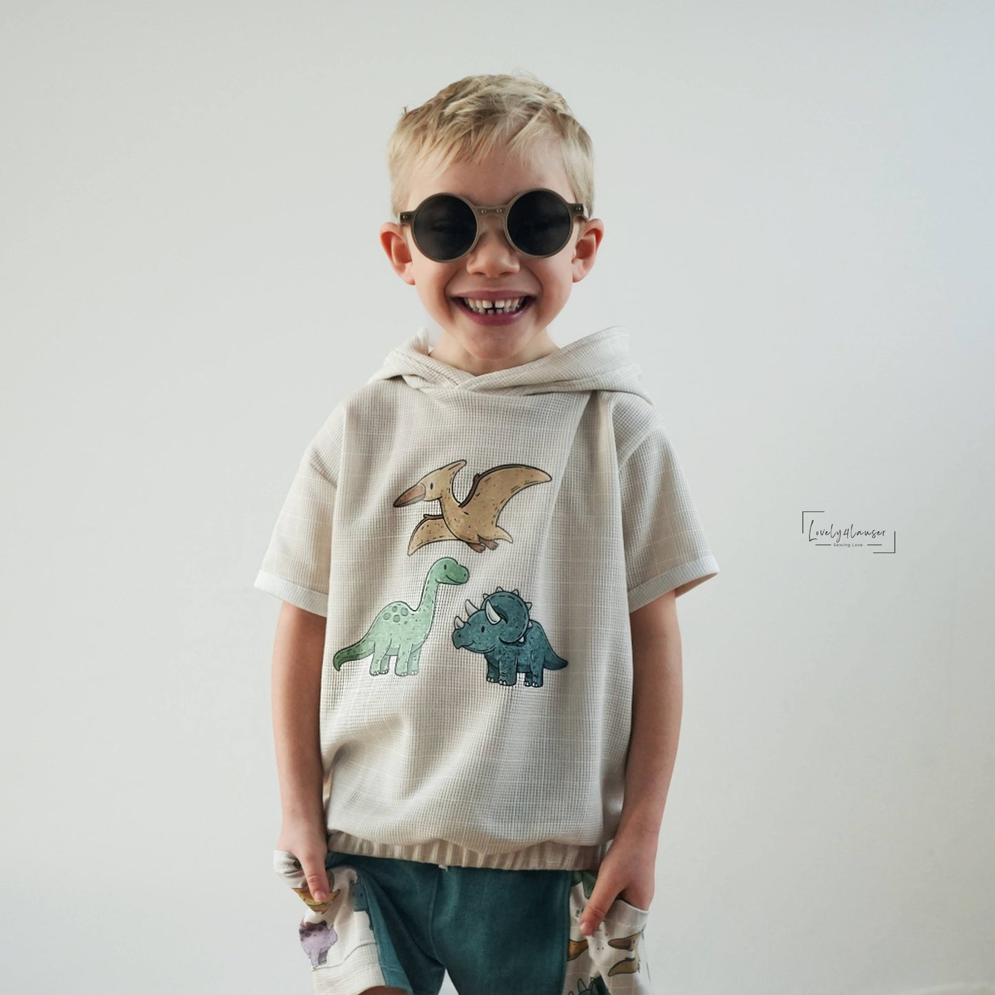 Stoffpaket Dinotopia Grid – Dinosaurier Kinderstoff | verschiedene Stoffarten
