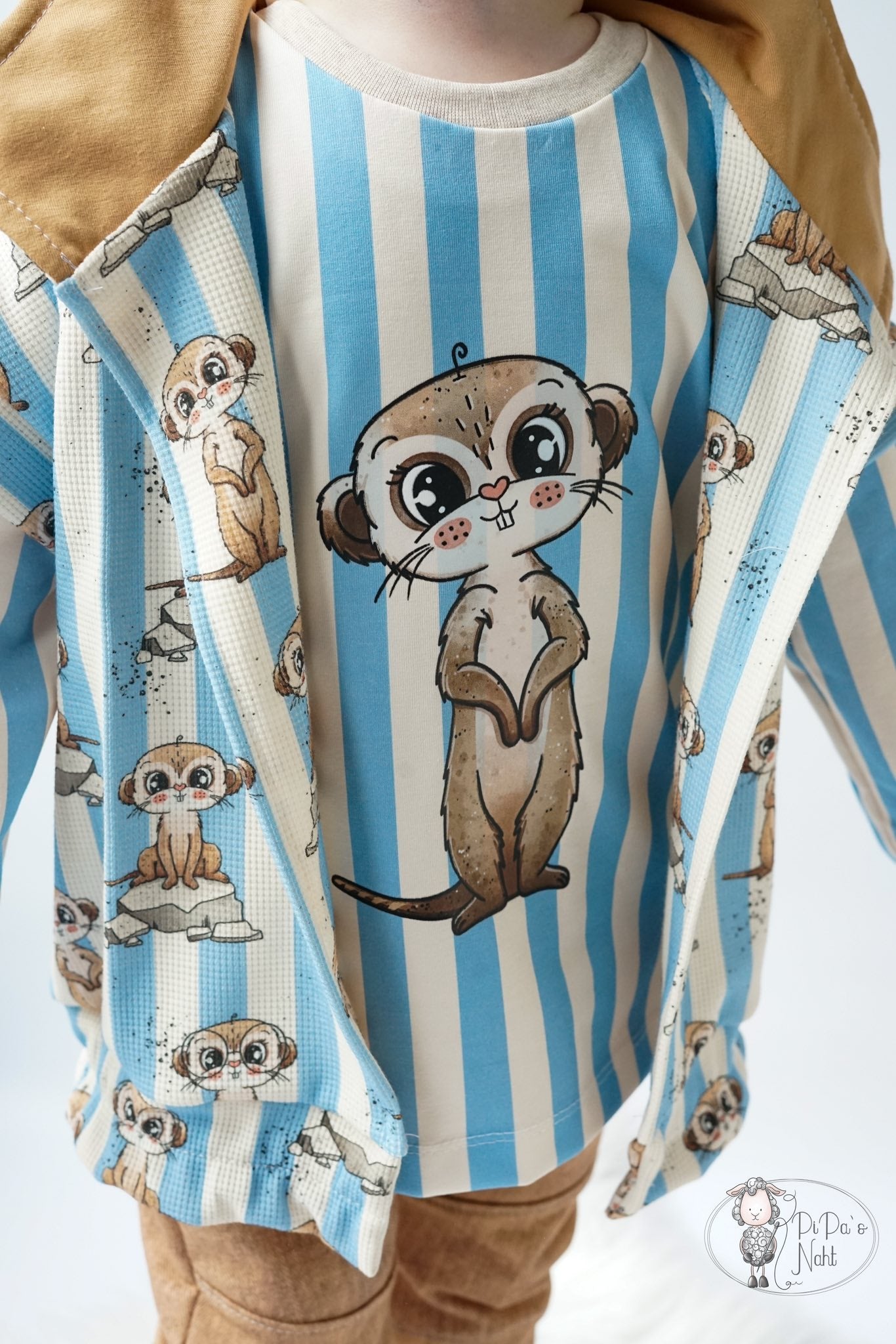 Erdmännchen Crew Stoff – süßer Kinderstoff mit Tieren | verschiedene Stoffarten