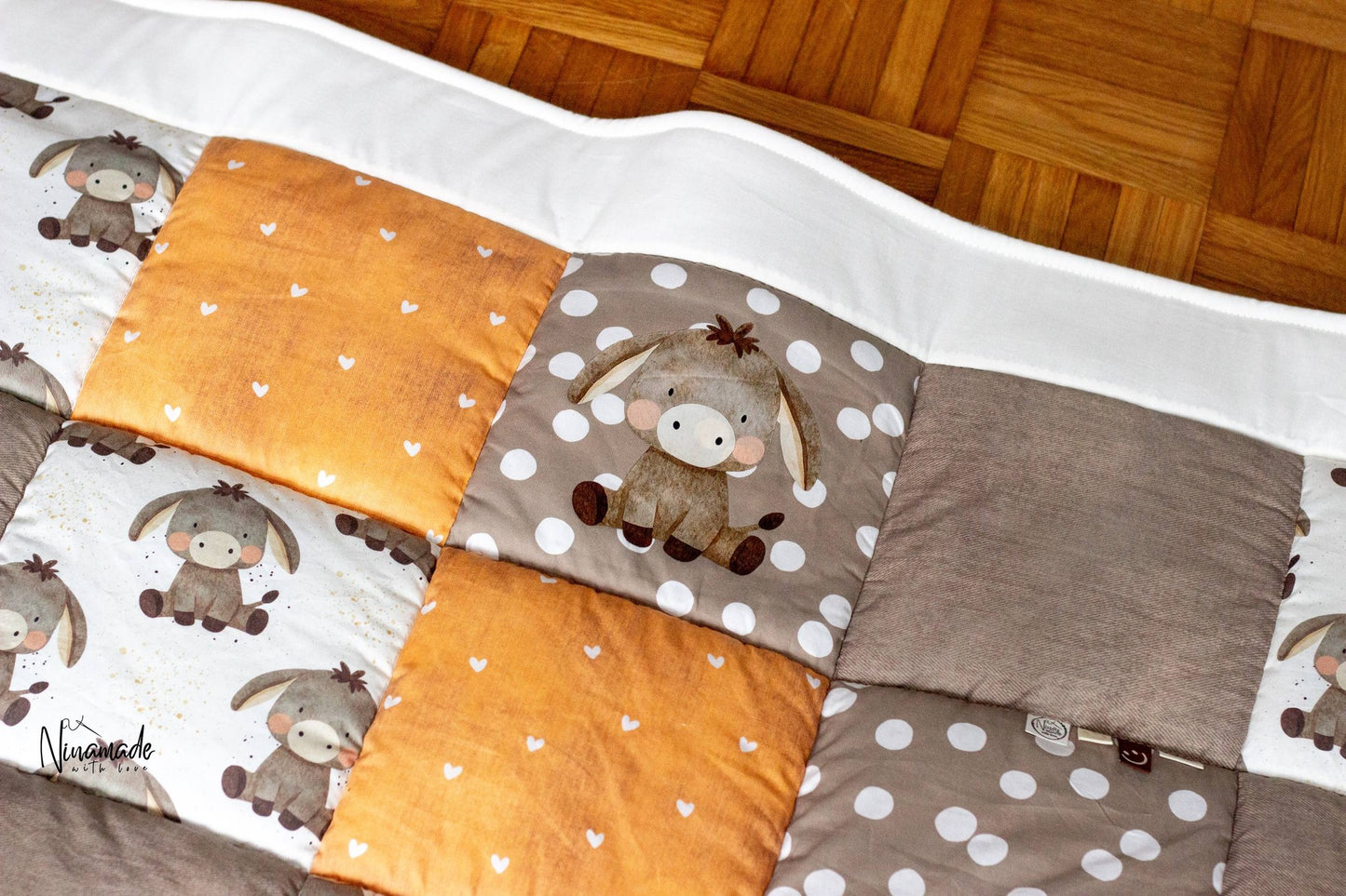 Eselchen Beige – Kinderstoff mit Esel | verschiedene Stoffarten