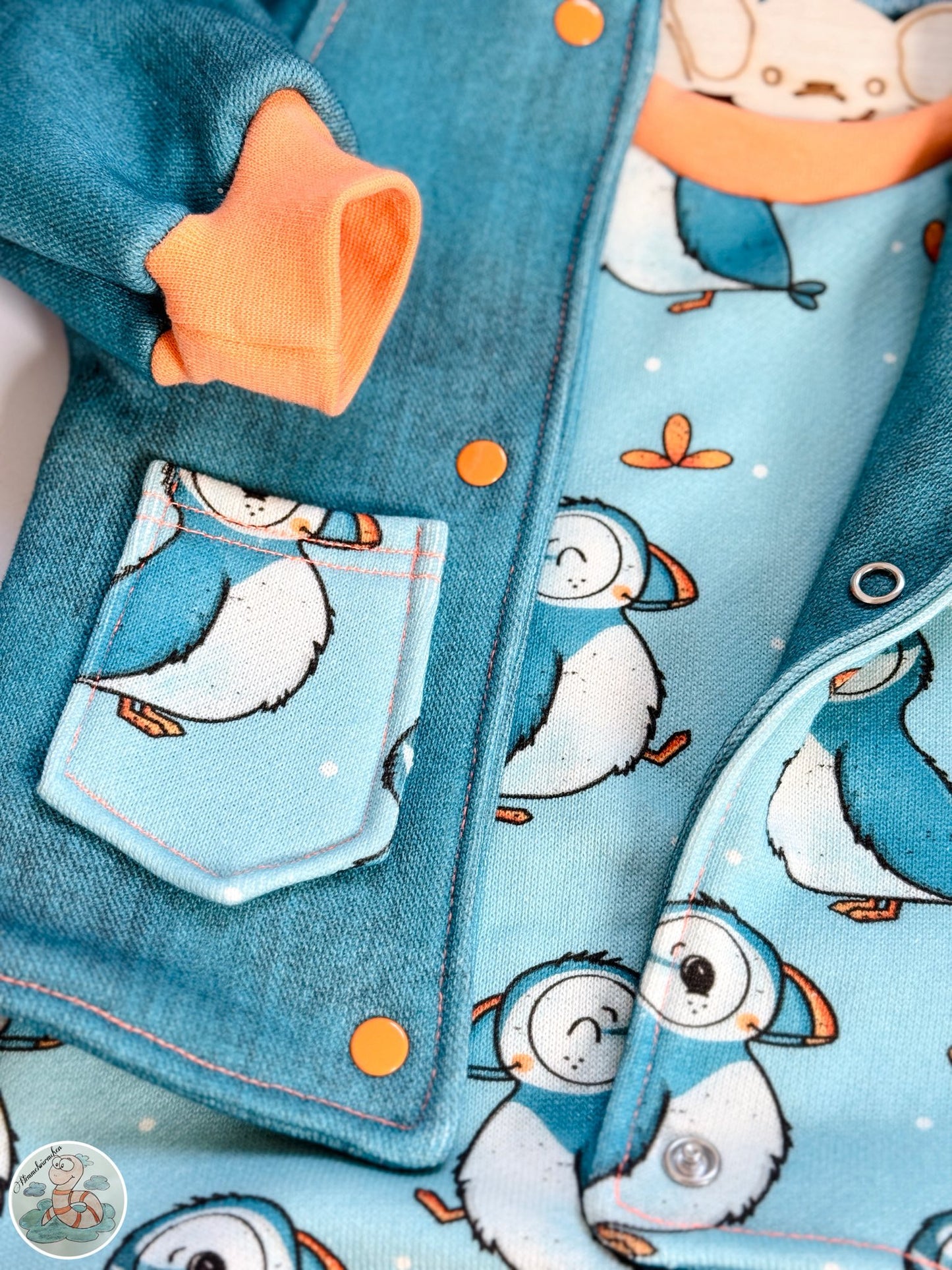 Puffin Friends – Kinderstoff mit Papageitauchern | verschiedene Stoffarten