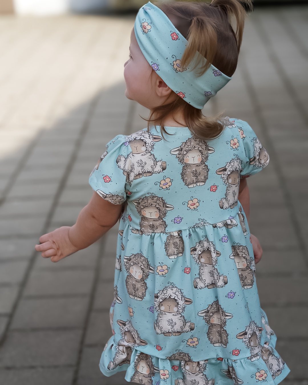 Stoffpaket Lämmchen Mint – Kinderstoff mit süßen Schafen | verschiedene Stoffarten