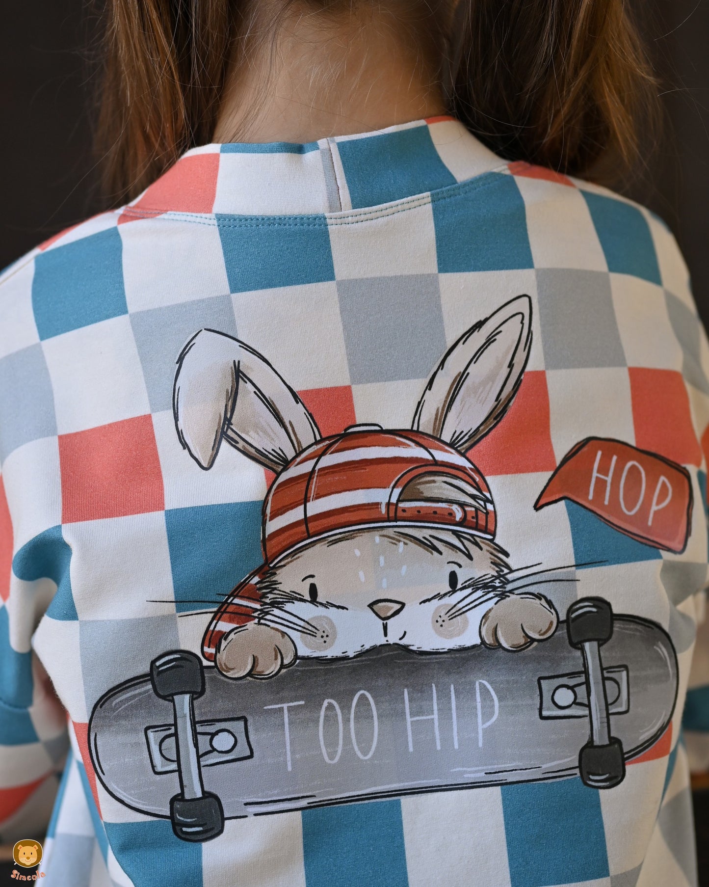 Skate Bunny Vibes Beige – Kinderstoff mit Hasen | verschiedene Stoffarten