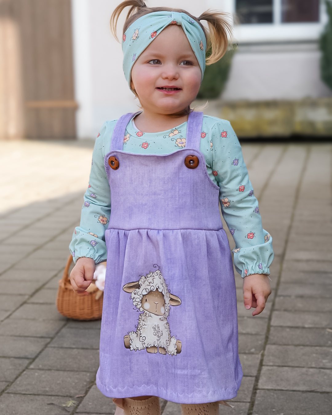 Stoffpaket Lämmchen Mint – Kinderstoff mit süßen Schafen | verschiedene Stoffarten
