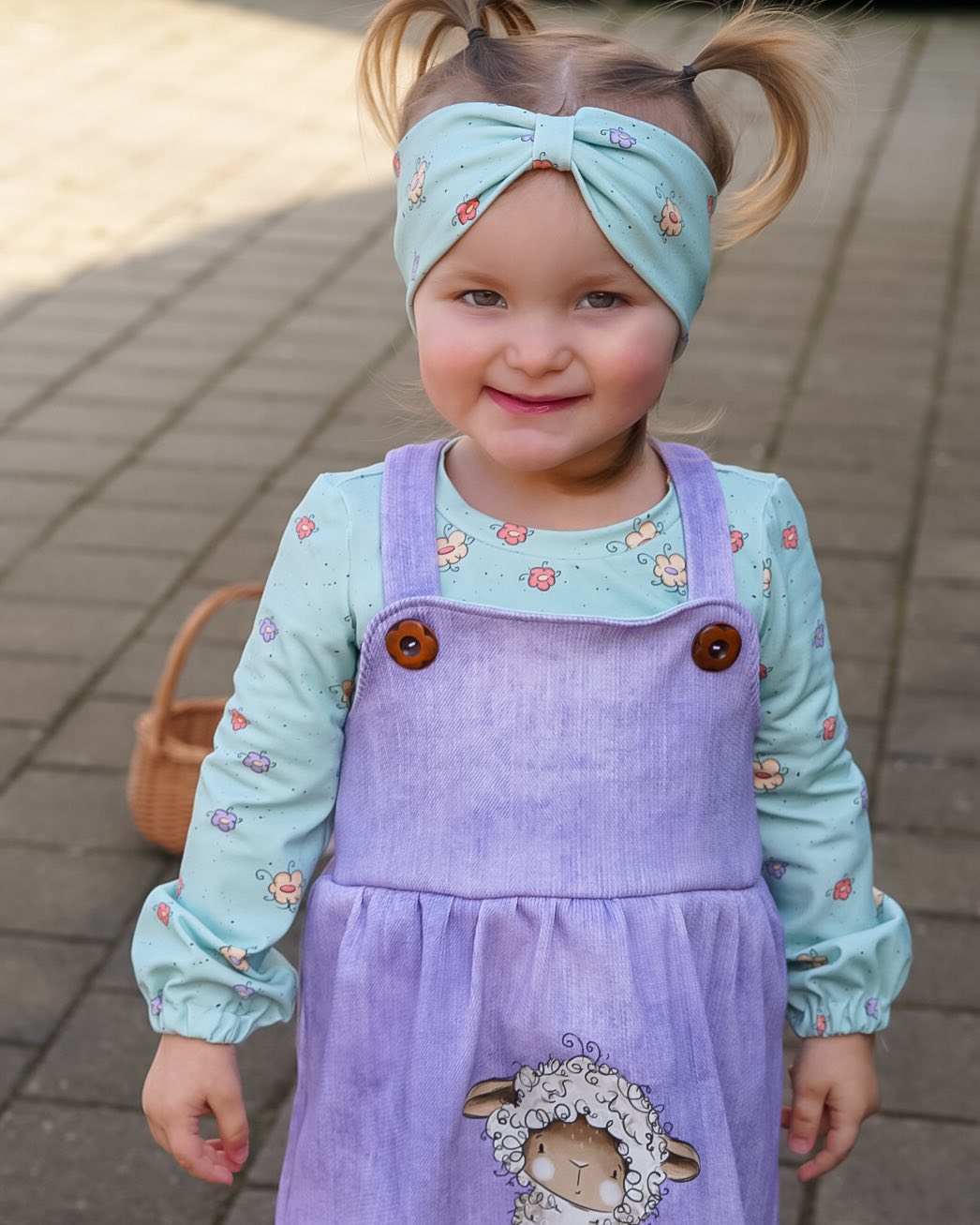 Stoffpaket Lämmchen Mint – Kinderstoff mit süßen Schafen | verschiedene Stoffarten