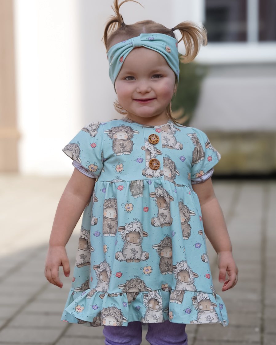 Stoffpaket Lämmchen Mint – Kinderstoff mit süßen Schafen | verschiedene Stoffarten