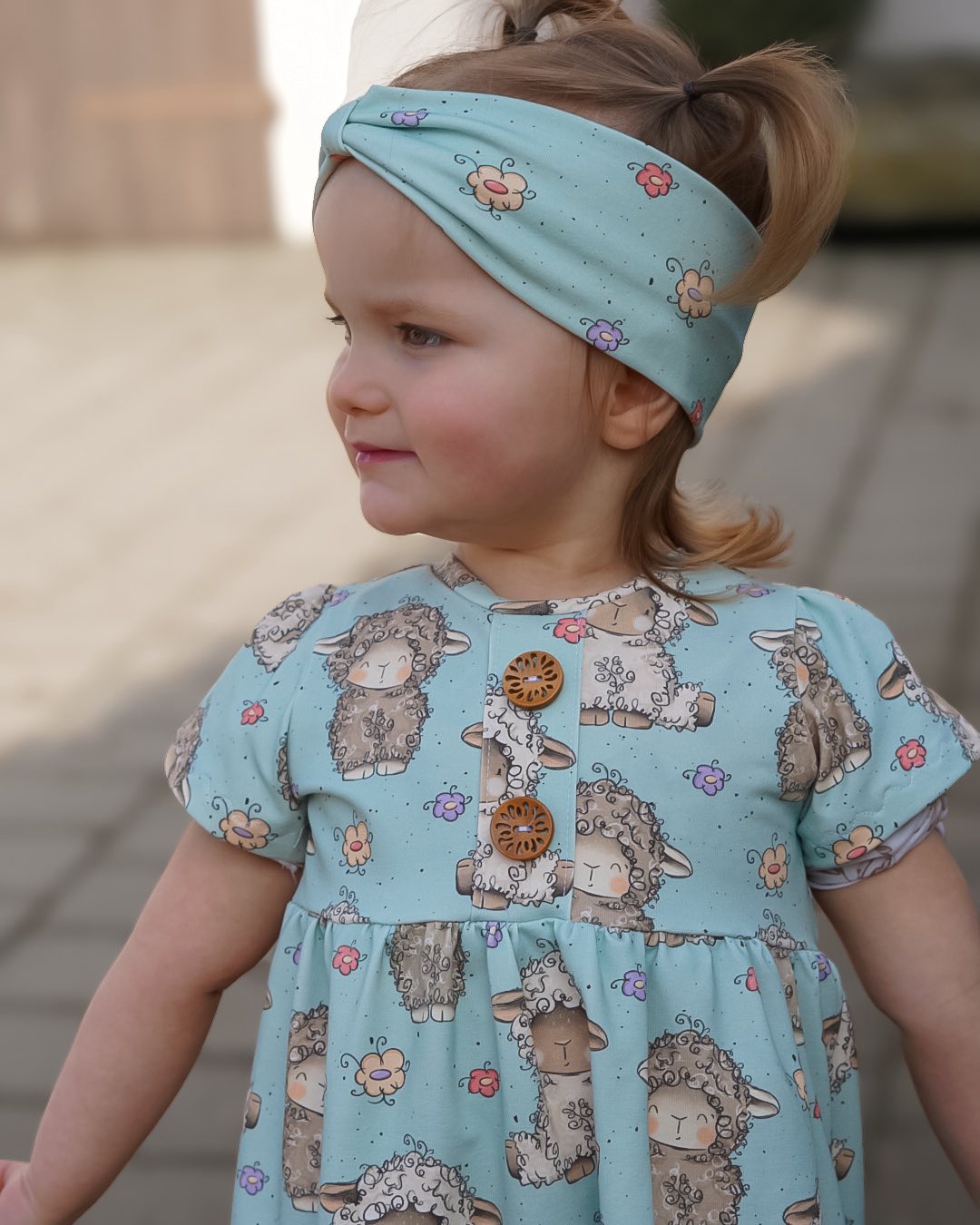 Stoffpaket Lämmchen Mint – Kinderstoff mit süßen Schafen | verschiedene Stoffarten