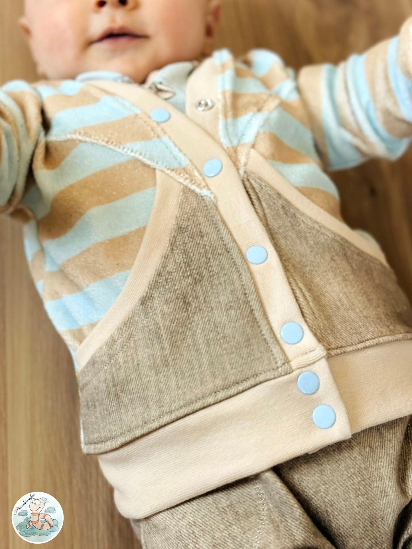 Lämmchen Hellblau – Kinderstoff mit süßen Schafen | verschiedene Stoffarten