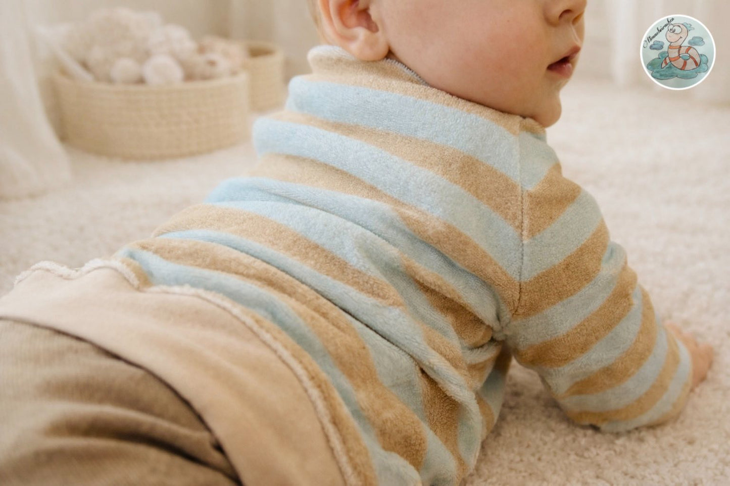 Lämmchen Hellblau – Kinderstoff mit süßen Schafen | verschiedene Stoffarten