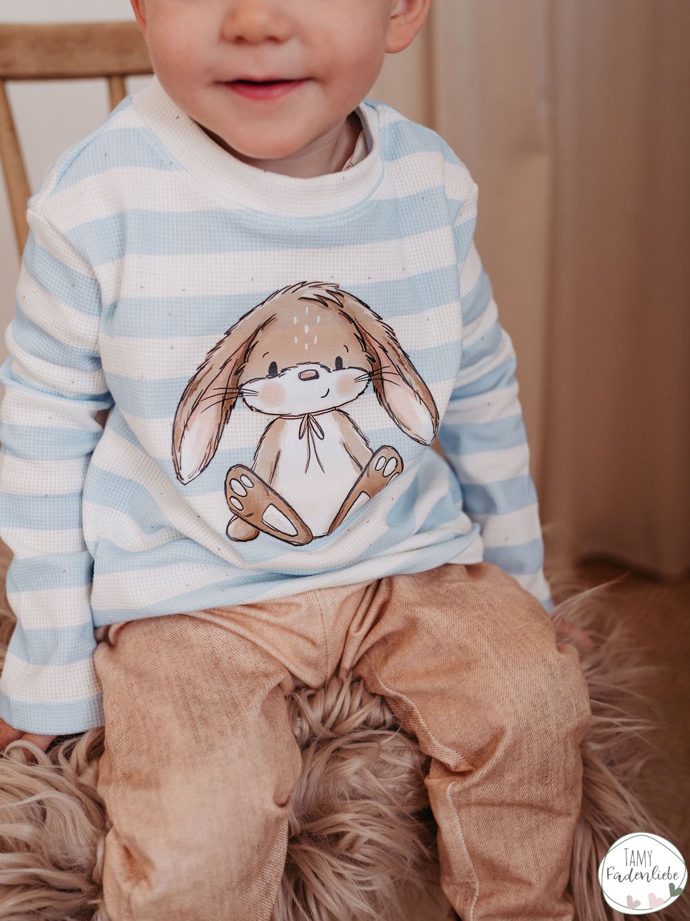 Kleine Häschen Hellblau – Kinderstoff mit Hasen | verschiedene Stoffarten