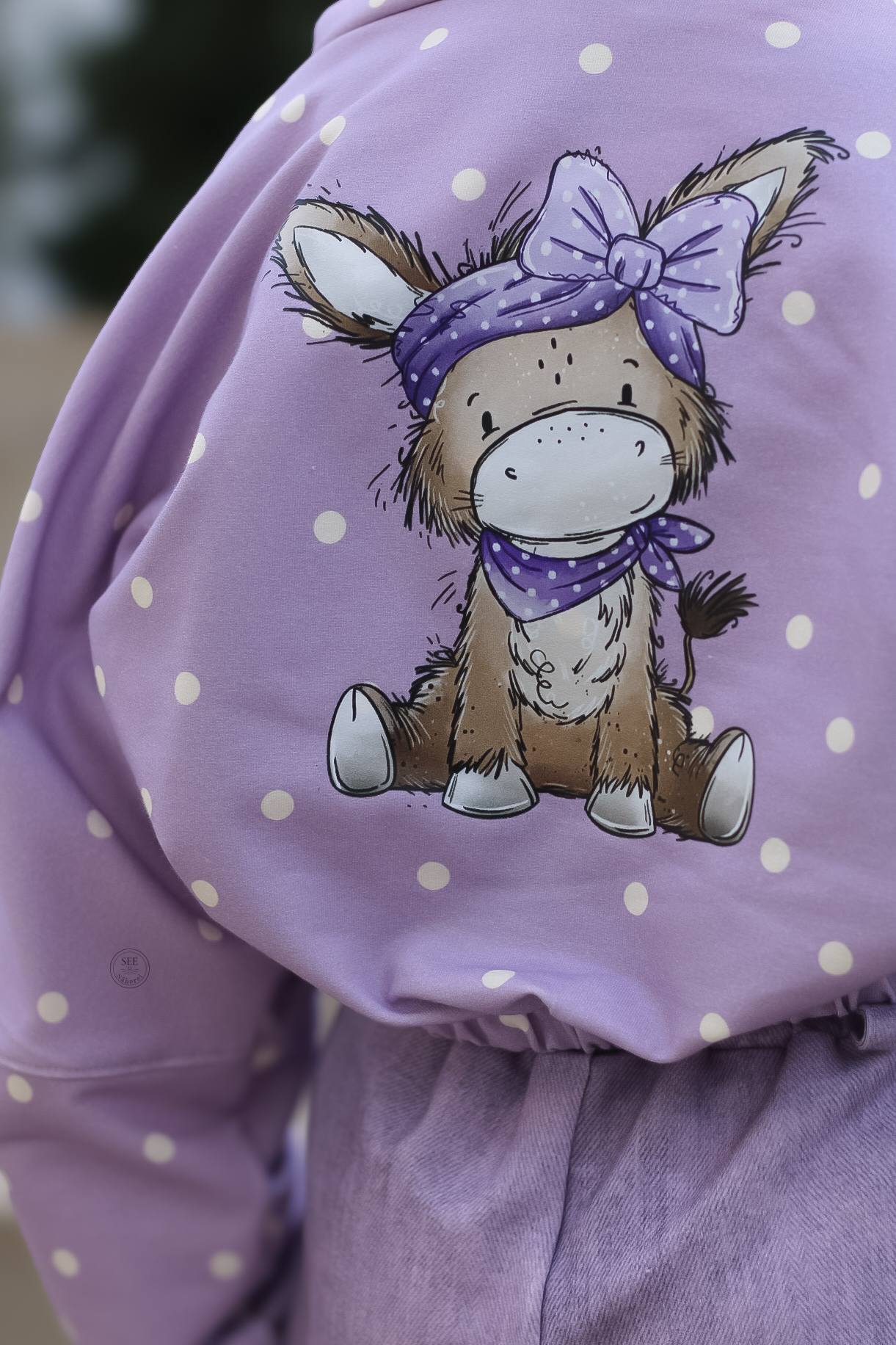 Kleines Eselchen Rosa - süßer Eselstoff für Kinder| auf verschiedenen Stoffarten