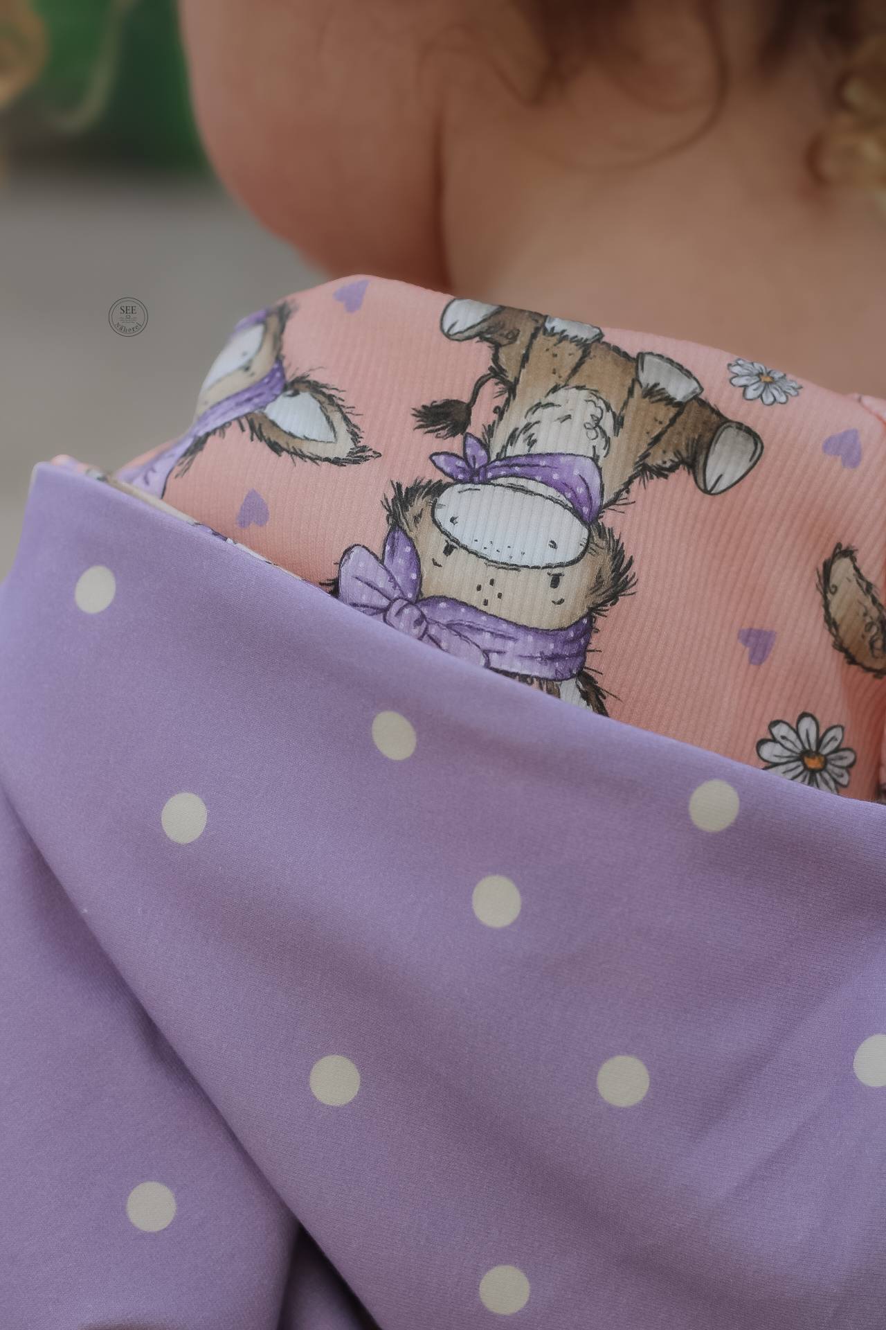 Kleines Eselchen Rosa - süßer Eselstoff für Kinder| auf verschiedenen Stoffarten