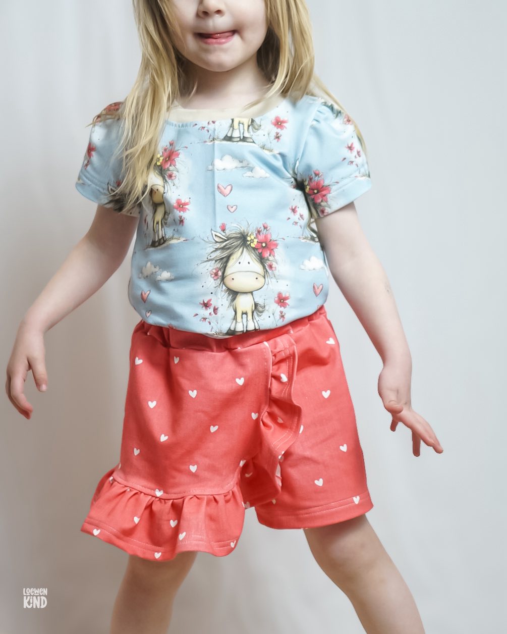 Blumenpony Blau – Pferde Design | verschiedene Stoffarten