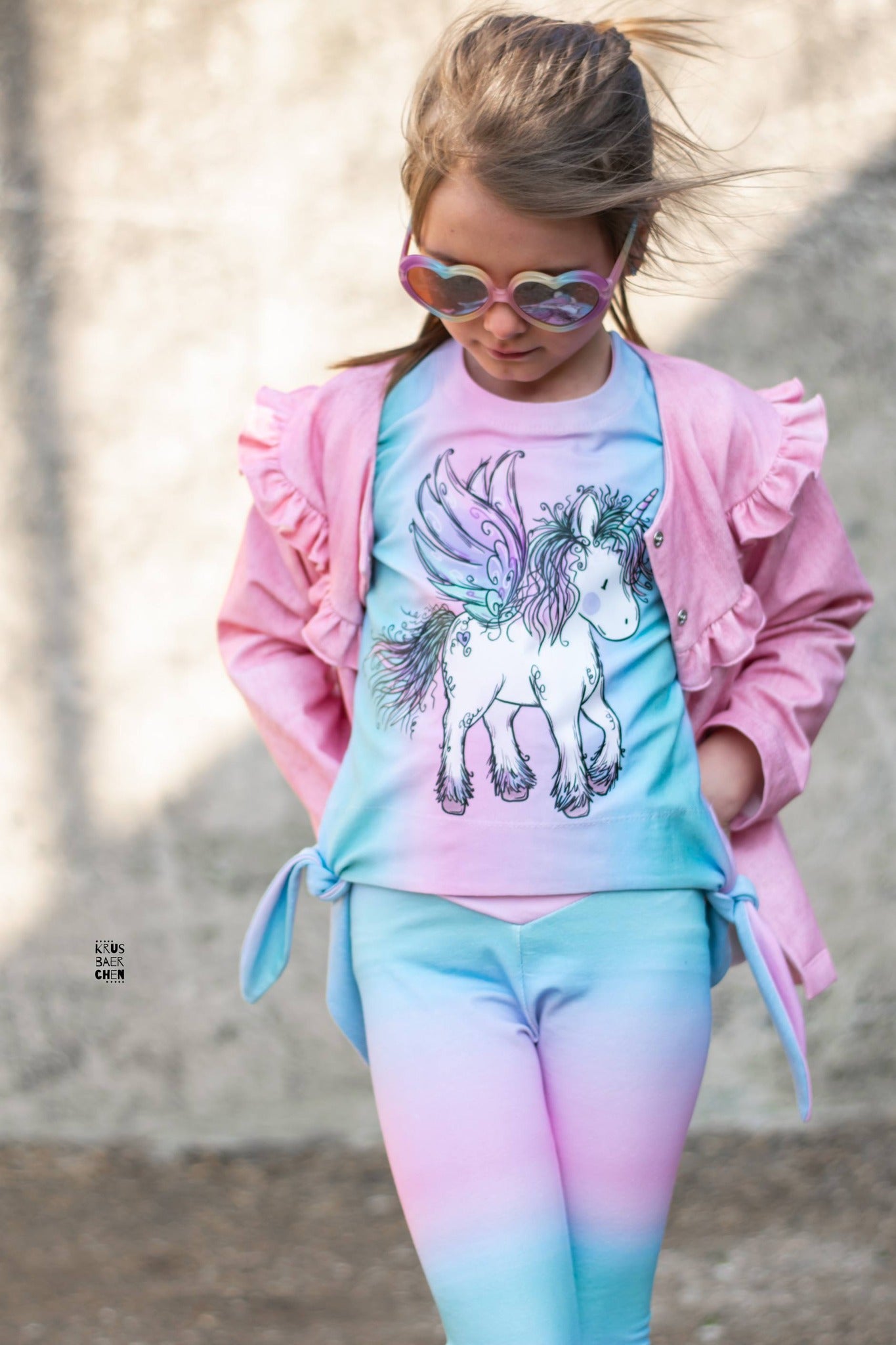 Bügelbild Einhornzeit Blau – zauberhaftes Einhorn Bügelbild für Kinder