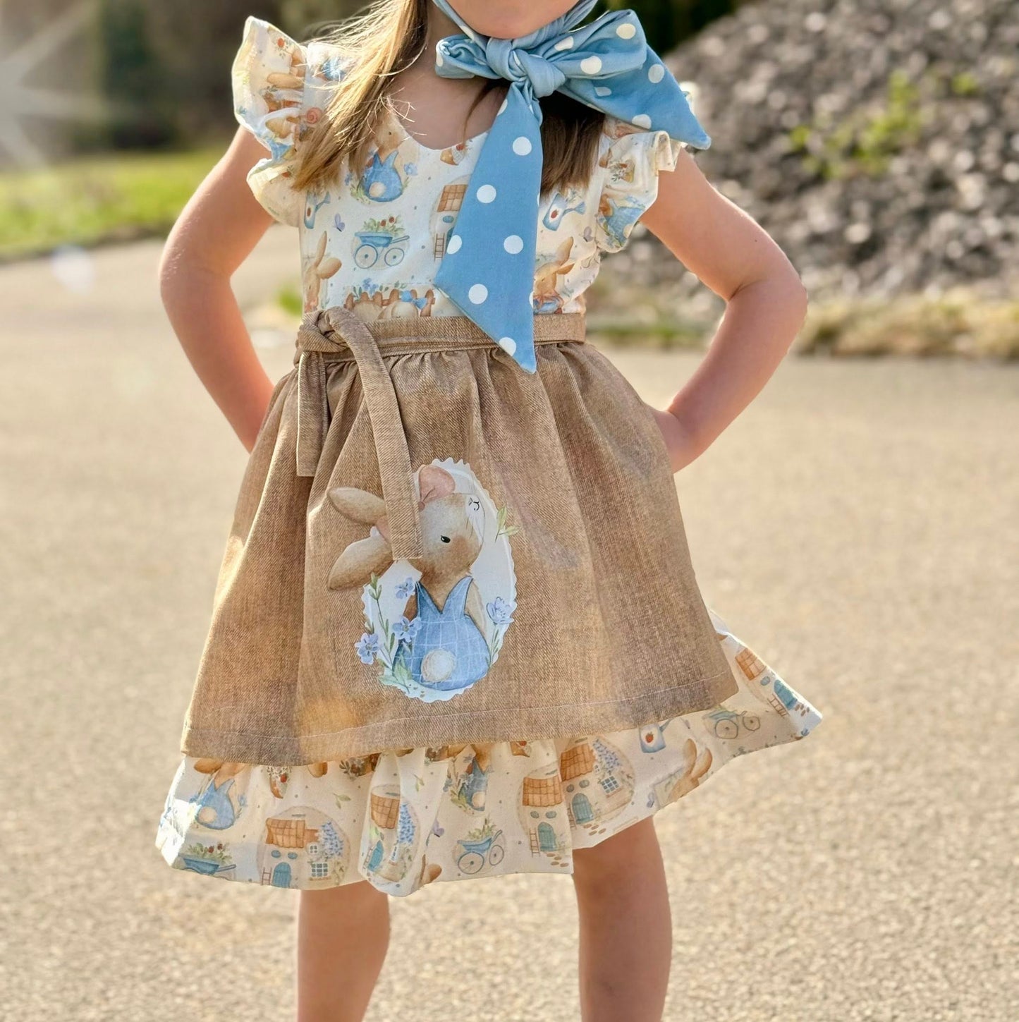 Bunny & Bloom Cottage Creme – Kinderstoff mit Häschen | verschiedene Stoffarten