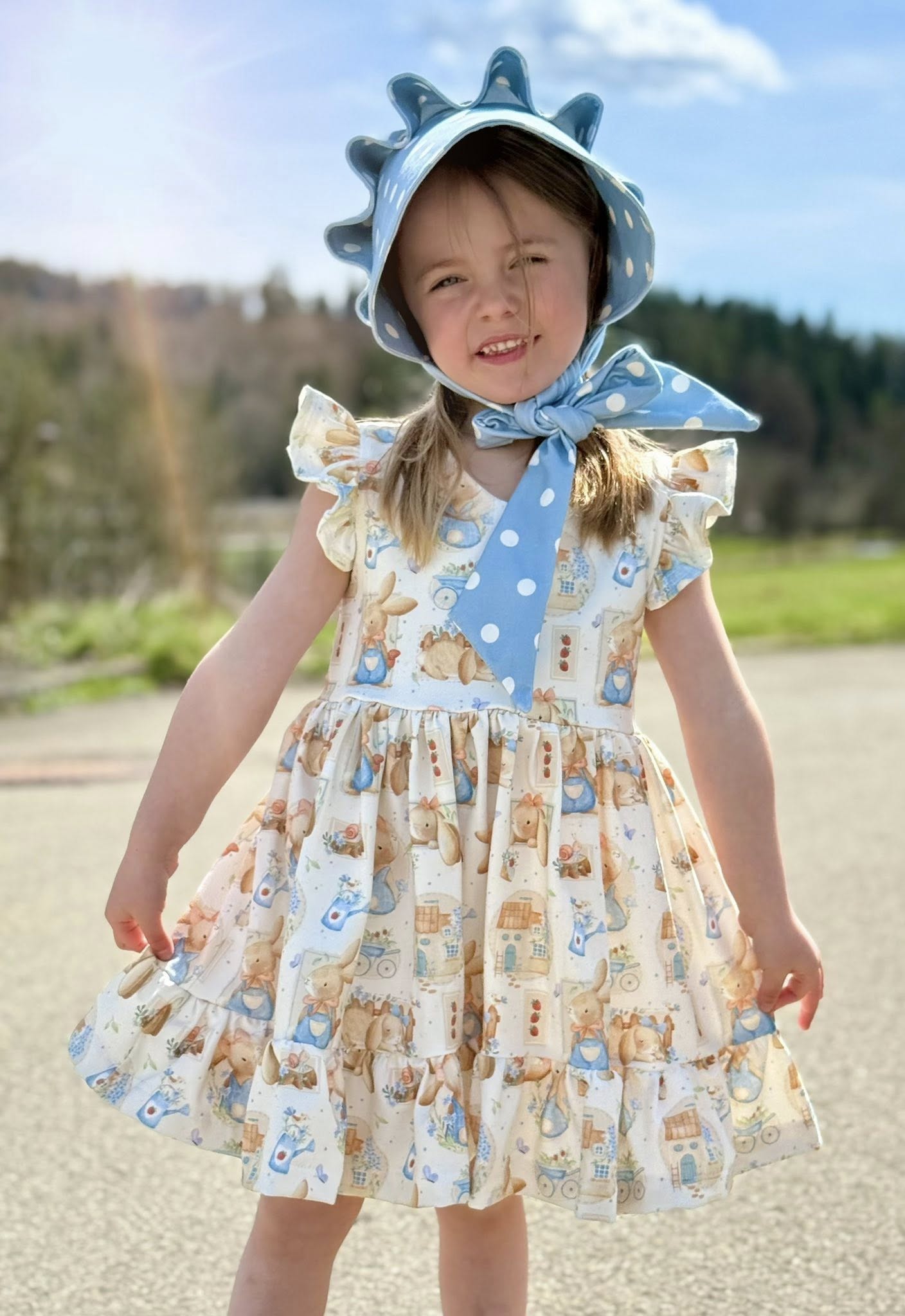 Bunny & Bloom Cottage Creme – Kinderstoff mit Häschen | verschiedene Stoffarten