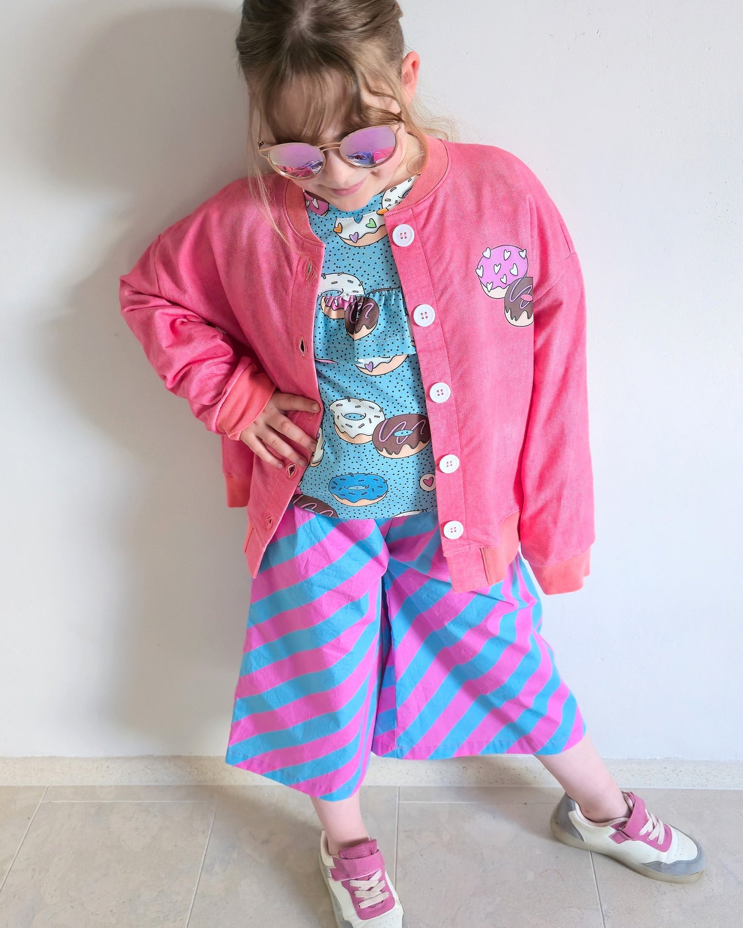 Donut Pop – Bunter Donut Stoff | auf verschiedenen Stoffarten