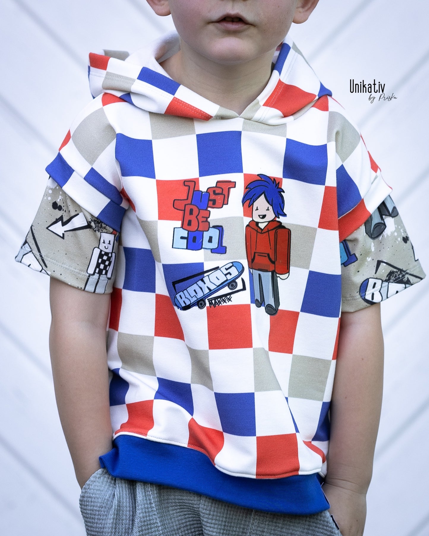 Bügelbild Bloxos Braun – Cooles Skater Motiv für Kinder