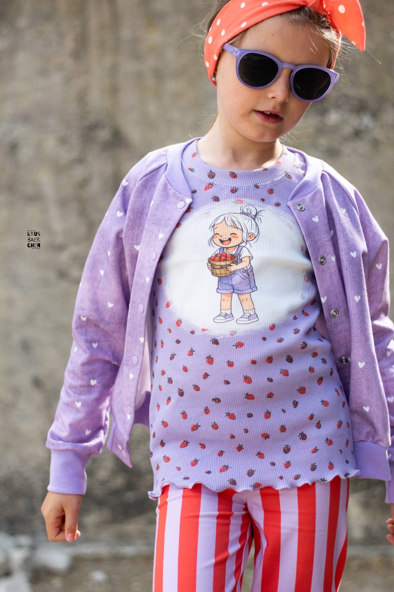 Rosie – Mädchen mit Erdbeeren Design | verschiedene Stoffarten