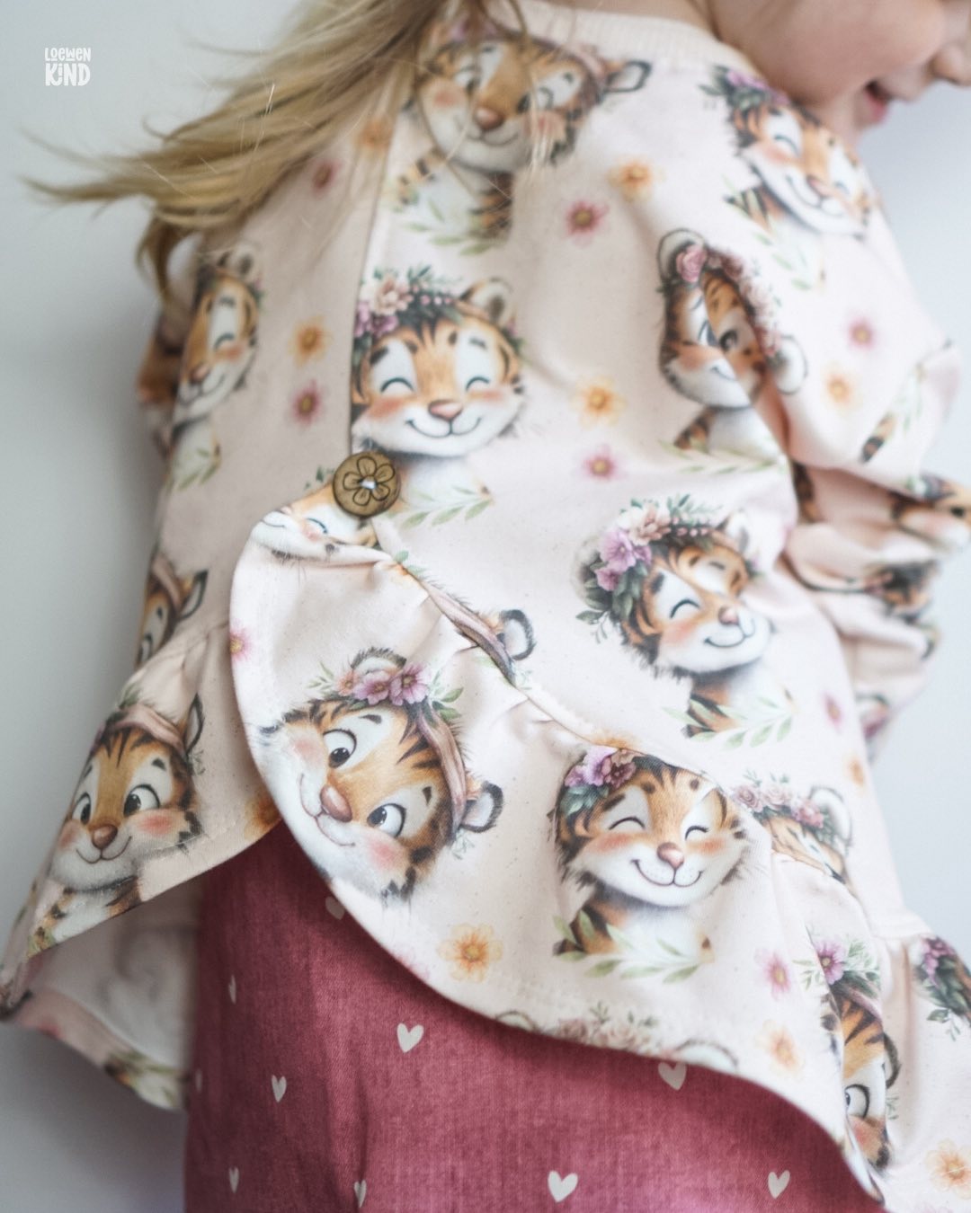 Little Tiger Love Rosa – süßes Tiger Design | verschiedene Stoffarten