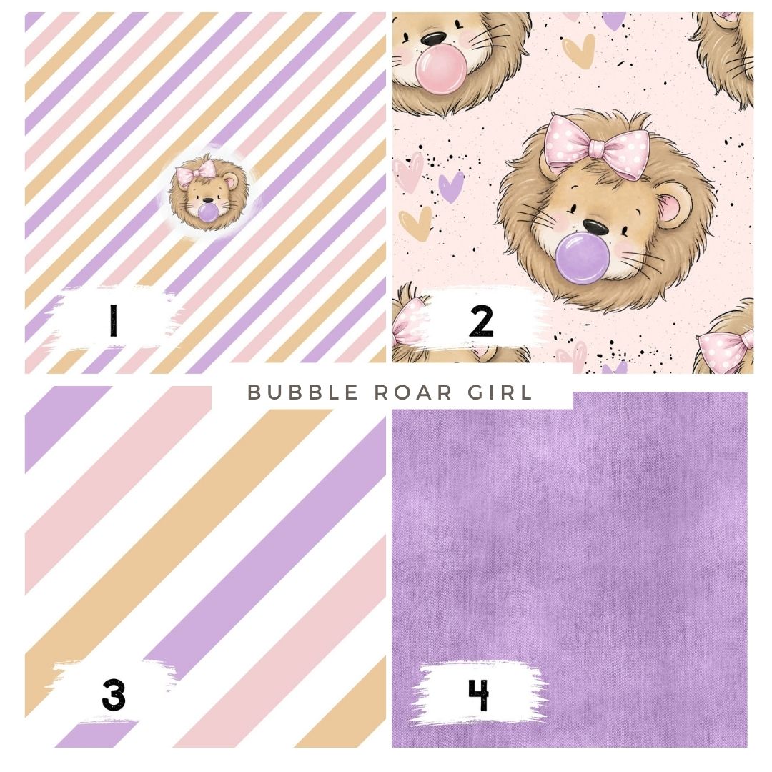 Bubble Roar Girl Rosa | auf verschiedenen Stoffarten