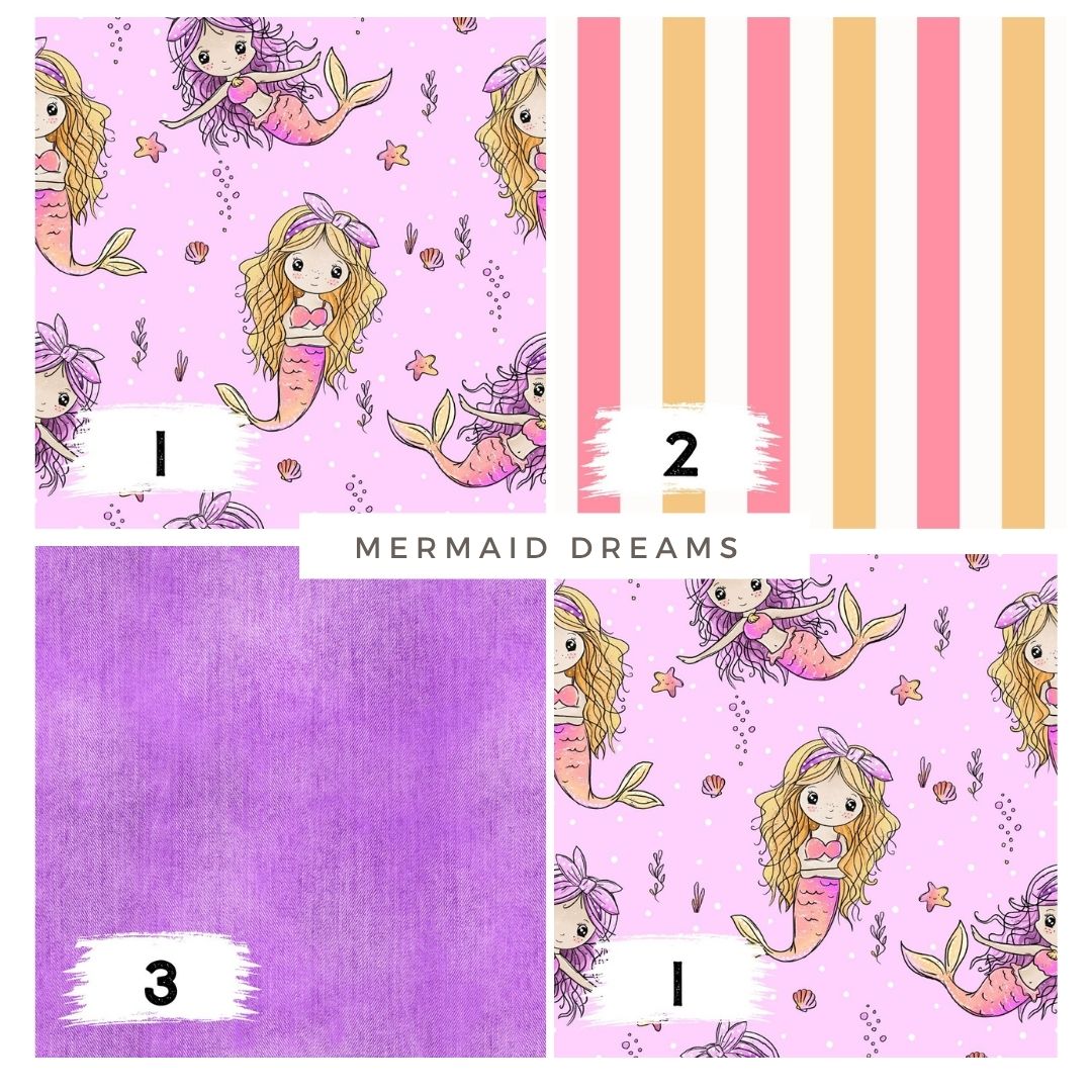 Mermaid Dreams Rosa | auf verschiedenen Stoffarten