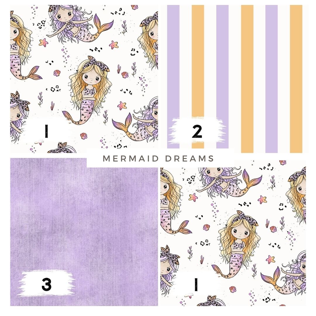 Stoffpaket Mermaid Dreams Ecru | auf verschiedenen Stoffarten