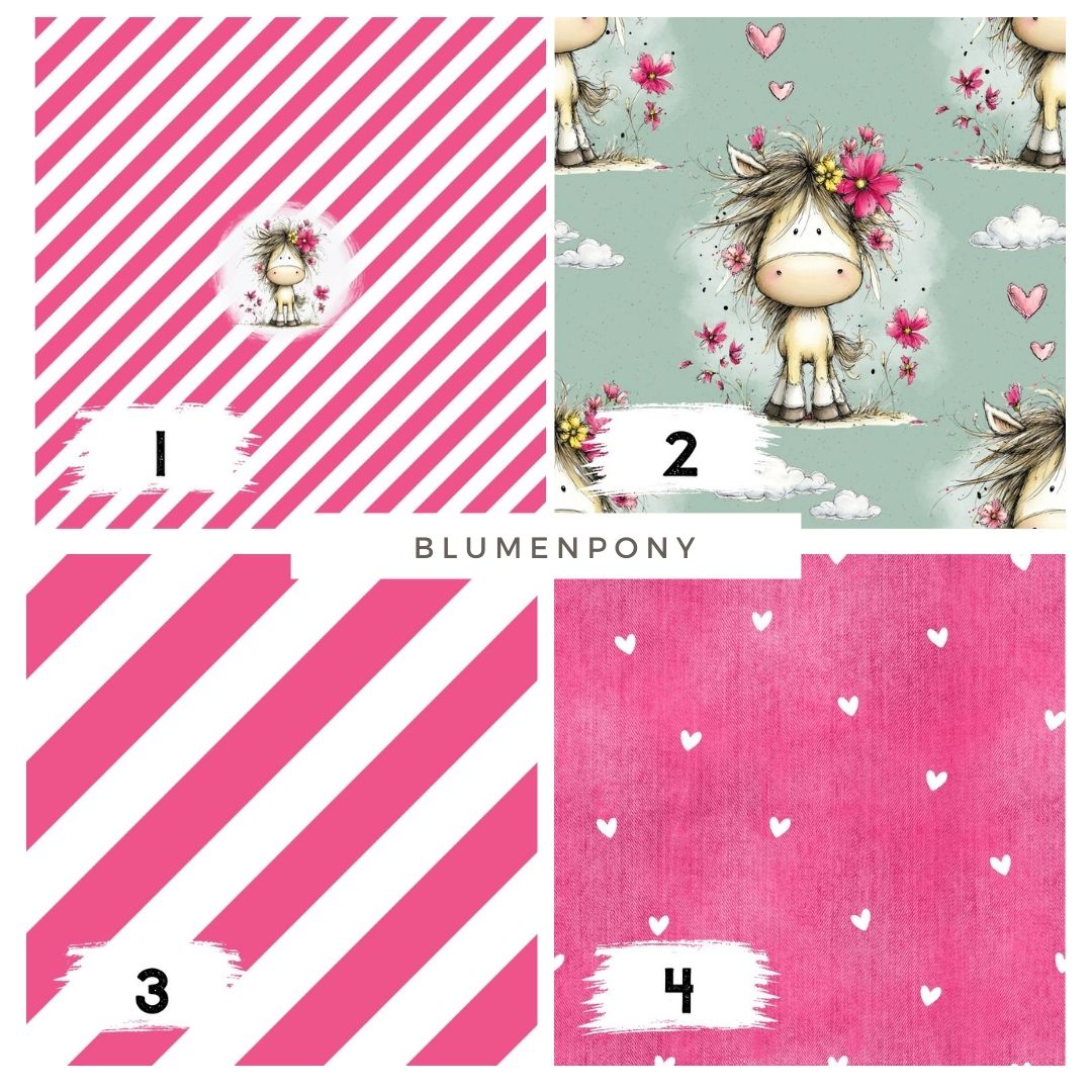 Blumenpony Mint – Pferde Design | verschiedene Stoffarten