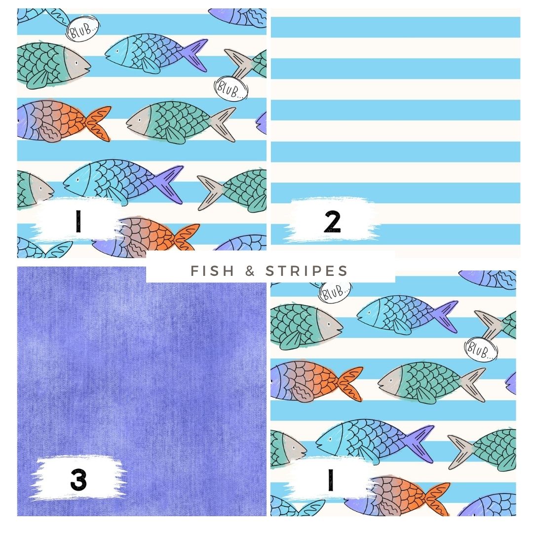 Fish & Stripes | auf verschiedenen Stoffarten