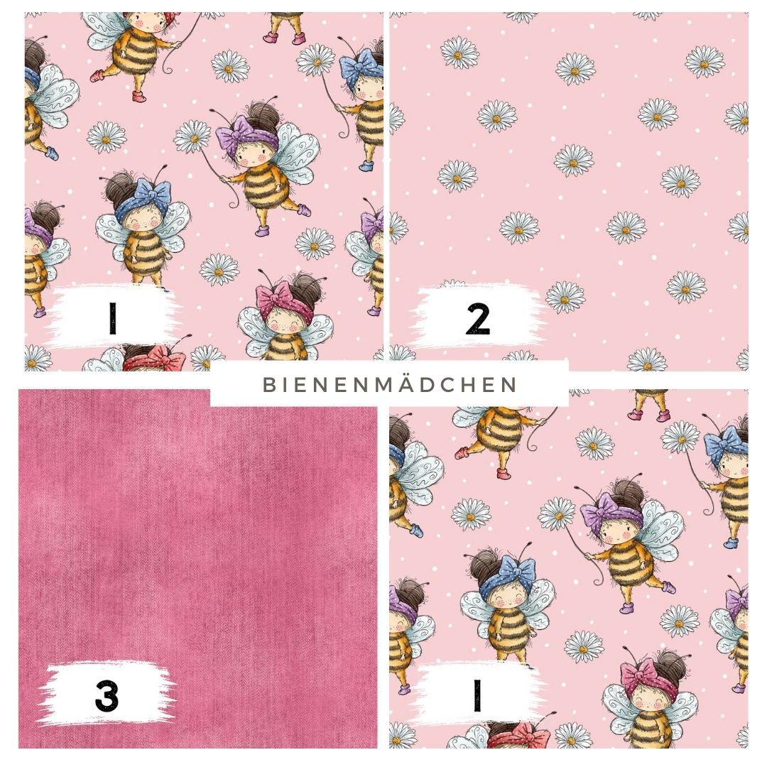 Stoffpaket Bienenmädchen Rosa – Mädchen als Biene | auf verschiedenen Stoffarten