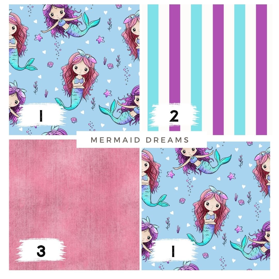 Mermaid Dreams Blau | auf verschiedenen Stoffarten