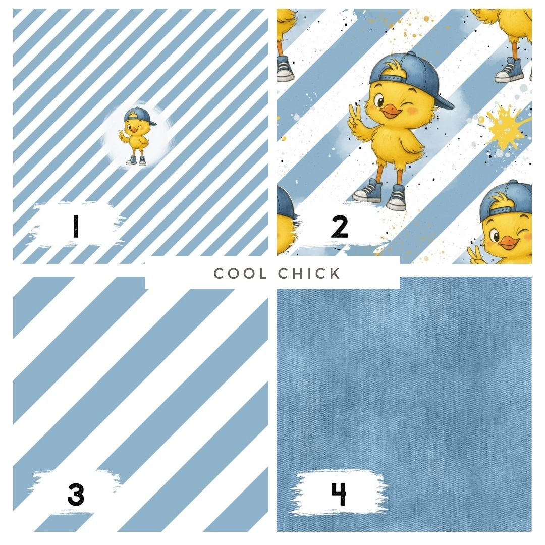 Cool Chick Streifen – cooler Küken Stoff | verschiedene Stoffarten