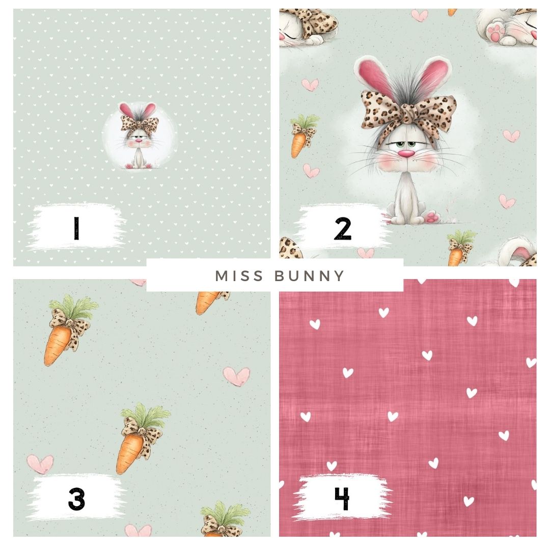 Miss Bunny Mint – verspielter Hasenstoff | verschiedene Stoffarten