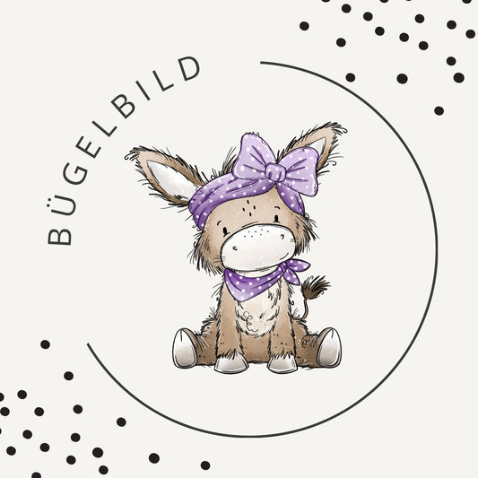 Bügelbild Kleines Eselchen 3  – Süßes Esel Motiv für Kinderkleidung