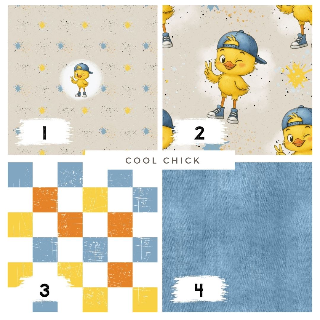 Stoffpaket Cool Chick Beige – cooler Küken Stoff | verschiedene Stoffarten